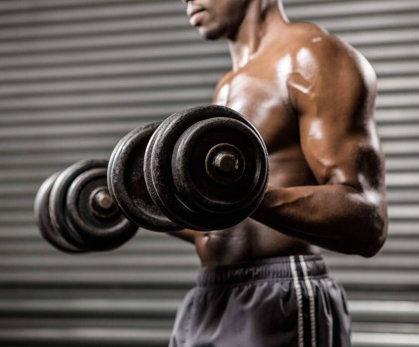 Strength training at the gym