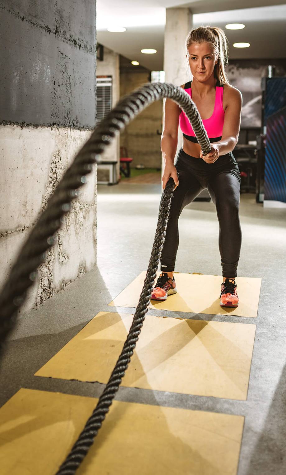 Functional training with battle ropes
